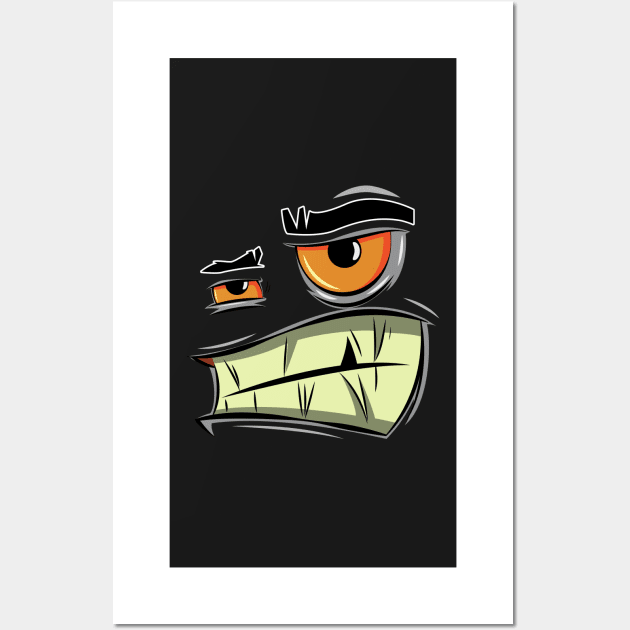 Angry Monster Face Funny Halloween Simple Costume Wall Art by markz66